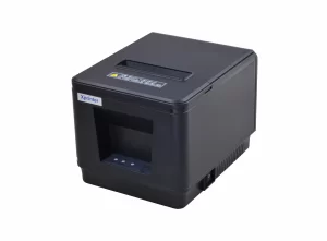 80mm Themal Printer with auto-cutter, Print speed: 300mm/s TPH: 100Km, Output: DC 24V/2.5A Interface: USB+RS232+LAN